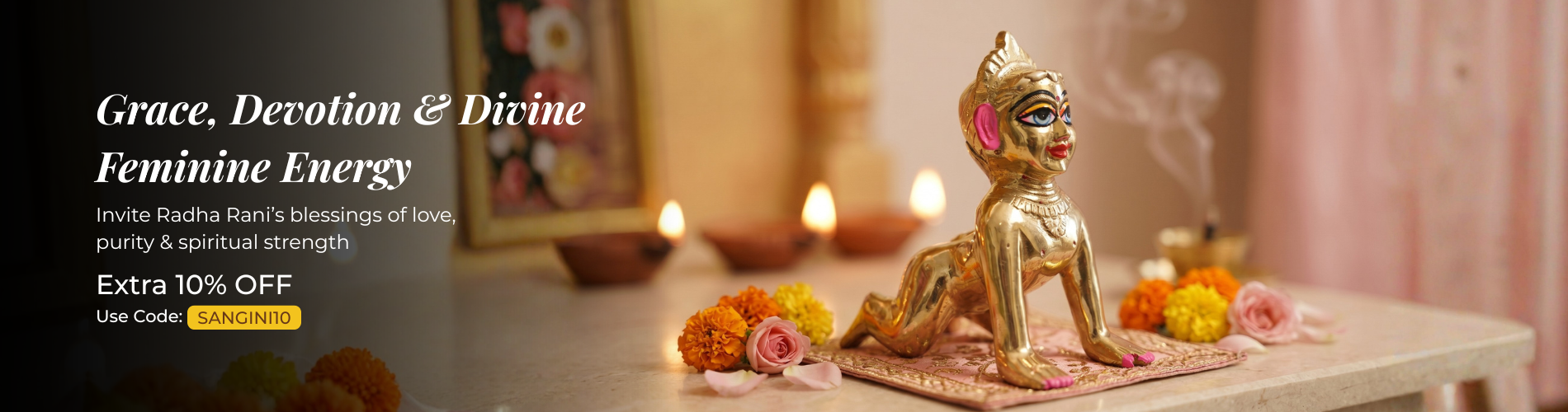 Radha Rani Idol Brass Premium — 5, 6 & 7 Inch Sizes