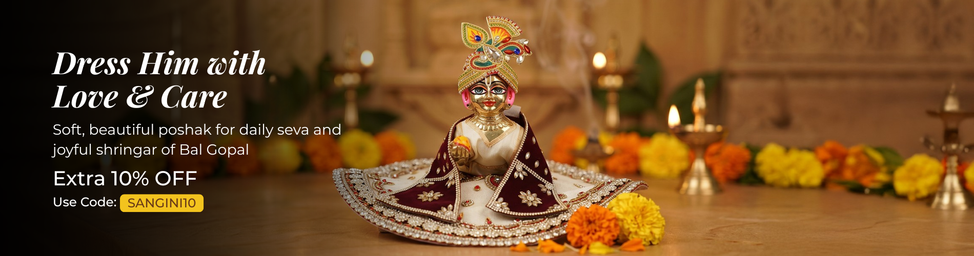 Laddu Gopal  Premium Design Silk Poshak