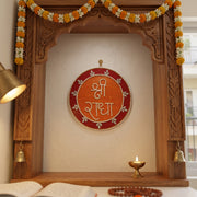 Shree Radha Mandir Wall Decor Orange & Red (12 Inches)
