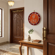 Shree Radha Mandir Wall Decor Orange & Red (12 Inches)