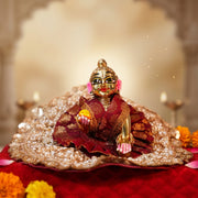 Radha Rani & Laddu Gopal Premium Red & Blue Silk Poshak- (5