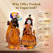 Radha Krishna Yellow & Red Nitya Seva Poshak Set – Yugal Jodi 15 & 18 Inch