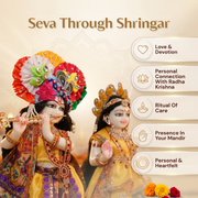 Radha Krishna Purple & Yellow Nitya Seva Poshak Set – Yugal Jodi 15 & 18 Inch