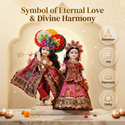 Radha Krishna Royal Pink & Red Rajsi Poshak Set – Yugal Jodi 15 & 18 Inch