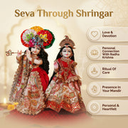 Radha Krishna Red & White Rajsi Poshak Set – Yugal Jodi 15 & 18 Inch