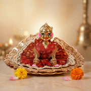 Radha Rani Red Silk Poshak- (5