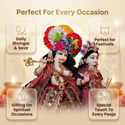 Radha Krishna Royal Pink & Red Rajsi Poshak Set – Yugal Jodi 15 & 18 Inch