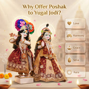 Radha Krishna Red & Gold Nitya Seva Poshak Set – Yugal Jodi 15 & 18 Inch