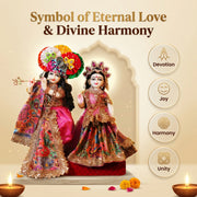 Radha Krishna Pink & Multicolour Rajsi Poshak Set – Yugal Jodi 15 & 18 Inch