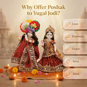 Radha Krishna Royal Red & Gold Nitya Seva Poshak Set – Yugal Jodi 15 & 18 Inch