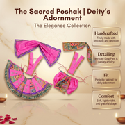 Radha Krishna Royal Pink & Multicolour Rajsi Poshak Set – Yugal Jodi 15 & 18 Inch