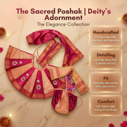 Radha Krishna Pink & Gold Rajsi Poshak Set – Yugal Jodi 15 & 18 Inch
