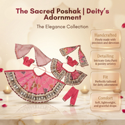 Radha Krishna Royal Pink & Red Rajsi Poshak Set – Yugal Jodi 15 & 18 Inch
