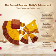 Radha Krishna Royal Banarasi Pink & Red Rajsi Poshak Set – Yugal Jodi 15 & 18 Inch