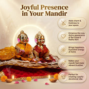 Radha Rani & Laddu Gopal Premium Red & Yellow Silk Poshak- (5