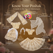 Radha Krishna Premium Royal Beige & White Premium Poshak Set – Yugal Jodi 15 & 18 Inch