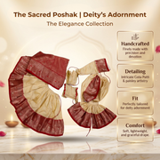 Radha Krishna Royal Banarasi Cream & Orange Rajsi Poshak Set – Yugal Jodi 15 & 18 Inch
