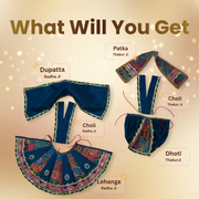 Radha Krishna Royal Blue Nitya Seva Poshak Set – Yugal Jodi 15 & 18 Inch