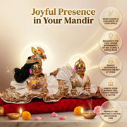 Radha Rani & Laddu Gopal Premium White & Gold Silk Poshak- (5