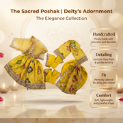 Radha Krishna Royal Mustard yellow Rajsi Poshak Set – Yugal Jodi 15 & 18 Inch
