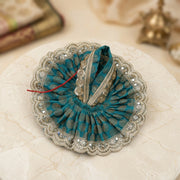 Radha Rani & Laddu Gopal Premium Red & Blue Silk Poshak- (5