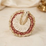 Radha Rani & Laddu Gopal Premium White & Gold Silk Poshak- (5