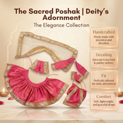 Radha Krishna Pink & Gold Nitya Seva Poshak Set – Yugal Jodi 15 & 18 Inch