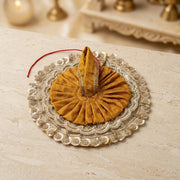 Radha Rani & Laddu Gopal Premium Red & Yellow Silk Poshak- (5