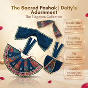 Radha Krishna Royal Blue Nitya Seva Poshak Set – Yugal Jodi 15 & 18 Inch
