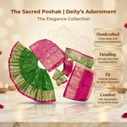 Radha Krishna Royal Banarasi Pink & Green Rajsi Poshak Set – Yugal Jodi 15 & 18 Inch