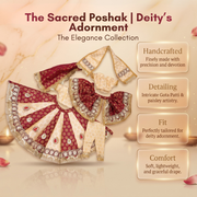 Radha Krishna Red & Gold Nitya Seva Poshak Set – Yugal Jodi 15 & 18 Inch