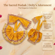 Radha Krishna Yellow & Red Nitya Seva Poshak Set – Yugal Jodi 15 & 18 Inch
