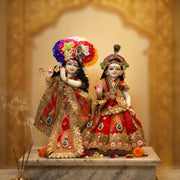 Radha Krishna Design-1 Poshak Set – Yugal Jodi 15 & 18 Inch