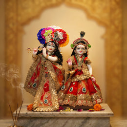 Radha Krishna Design-1 Poshak Set – Yugal Jodi 15 & 18 Inch