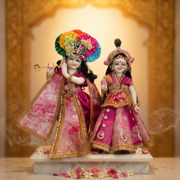 Radha Krishna Design-3 Poshak Set – Yugal Jodi 15 & 18 Inch