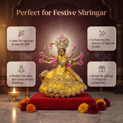 Mata Rani Embroidered Poshak – Premium Design-3 (9 Inch)