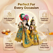 Radha Krishna Design-4 Poshak Set – Yugal Jodi 15 & 18 Inch