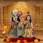 Radha Krishna Design-5 Poshak Set – Yugal Jodi 15 & 18 Inch