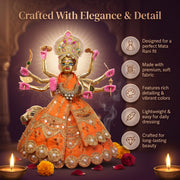 Mata Rani Embroidered Poshak – Premium Design-5 (9 Inch)