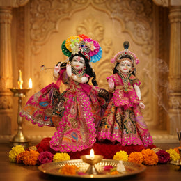 Radha Krishna Design-6 Poshak Set – Yugal Jodi 15 & 18 Inch