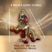 Laddu Gopal & Radha Rani Premium 7 Inch Brass Idol Combo