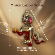Laddu Gopal Idol Brass Premium - 7 Inch