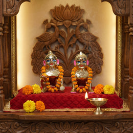 Laddu Gopal & Radha Rani Premium 7 Inch Brass Idol Combo