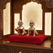 Laddu Gopal & Radha Rani Premium 5 Inch Brass Idol Combo