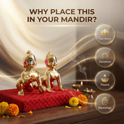 Laddu Gopal & Radha Rani Premium 5 Inch Brass Idol Combo