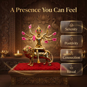 Premium Brass Mata Rani Idol – Ashtabhuja Durga on Lion (9 Inch)