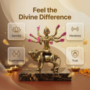 Premium Brass Mata Rani Idol – Ashtabhuja Durga on Lion (9 Inch)