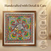 Raas Leela Madhubani Art – Handcrafted Original 31 x 31 Inch