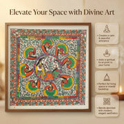 Raas Leela Madhubani Art – Handcrafted Original 31 x 31 Inch