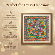 Raas Leela Madhubani Art – Handcrafted Original 31 x 31 Inch